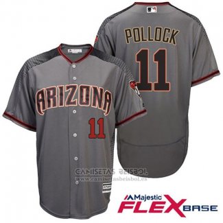 Camiseta Beisbol Hombre Arizona Diamondbacks 11 A.j. Pollock Gris Cool Base