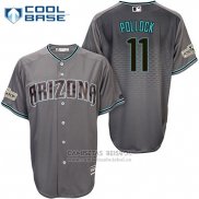 Camiseta Beisbol Hombre Arizona Diamondbacks 2017 Postemporada 11 A.j. Pollock Gris Cool Base