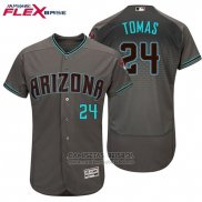 Camiseta Beisbol Hombre Arizona Diamondbacks 24 Yasmany Tomas Gris Turquoise 2017 Flex Base