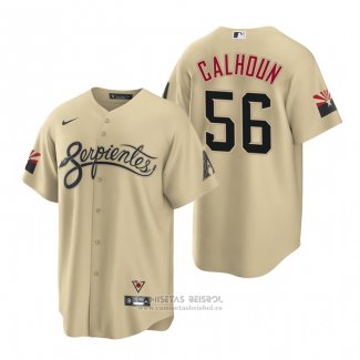 Camiseta Beisbol Hombre Arizona Diamondbacks Kole Calhoun 2021 City Connect Replica Oro