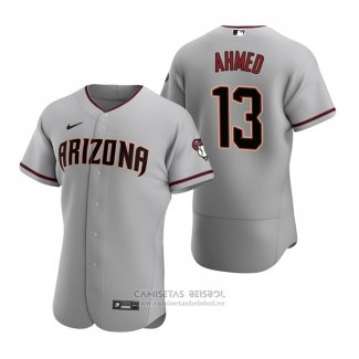 Camiseta Beisbol Hombre Arizona Diamondbacks Nick Ahmed Autentico 2020 Road Gris