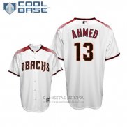 Camiseta Beisbol Hombre Arizona Diamondbacks Nick Ahmed Cool Base Primera Blanco