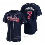 Camiseta Beisbol Hombre Atlanta Braves Dansby Swanson Autentico Alterno 2020 Azul