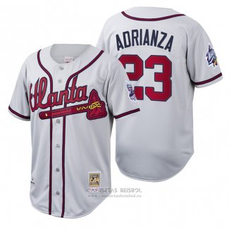 Camiseta Beisbol Hombre Atlanta Braves Ehire Adrianza Cooperstown Collection Autentico Blanco