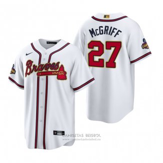 Camiseta Beisbol Hombre Atlanta Braves Fred Mcgriff 2022 Gold Program Replica Blanco