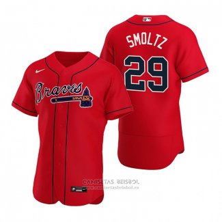 Camiseta Beisbol Hombre Atlanta Braves John Smoltz Autentico Alterno 2020 Rojo