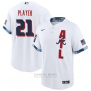 Camiseta Beisbol Hombre Atlanta Braves Personalizada 2021 All Star Replica Blanco