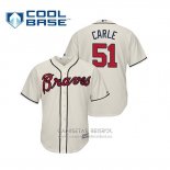 Camiseta Beisbol Hombre Atlanta Braves Shane Carle Cool Base Alterno 2019 Crema