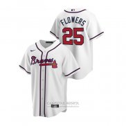 Camiseta Beisbol Hombre Atlanta Braves Tyler Flowers Primera Replica Blanco