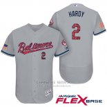 Camiseta Beisbol Hombre Baltimore Orioles 2017 Estrellas Y Rayas 2 J.j. Hardy Gris Flex Base