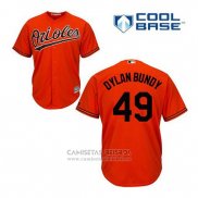 Camiseta Beisbol Hombre Baltimore Orioles 49 Dylan Bundy Naranja Alterno Cool Base