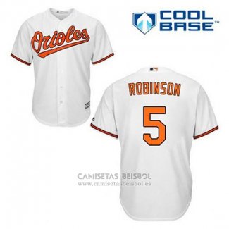 Camiseta Beisbol Hombre Baltimore Orioles 5 Brooks Robinson Blanco Primera Cool Base