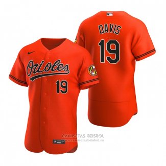 Camiseta Beisbol Hombre Baltimore Orioles Chris Davis Autentico 2020 Alterno Naranja