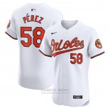 Camiseta Beisbol Hombre Baltimore Orioles Cionel Perez Primera Elite Blanco
