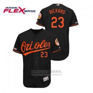 Camiseta Beisbol Hombre Baltimore Orioles Joey Rickard 150th Aniversario Patch Autentico Flex Base Negro