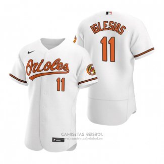 Camiseta Beisbol Hombre Baltimore Orioles Jose Iglesias Autentico 2020 Primera Blanco