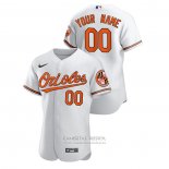 Camiseta Beisbol Hombre Baltimore Orioles Personalizada Authentic Blanco