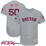 Camiseta Beisbol Hombre Boston Red Sox 2017 Estrellas y Rayas 50 Mookie Betts Gris Flex Base
