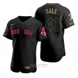 Camiseta Beisbol Hombre Boston Red Sox Chris Sale Negro 2021 Salute To Service