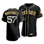 Camiseta Beisbol Hombre Boston Red Sox Eduardo Rodriguez Golden Edition Autentico Negro