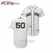 Camiseta Beisbol Hombre Boston Red Sox Mookie Betts 2018 Dia de los Caidos Flex Base Blanco