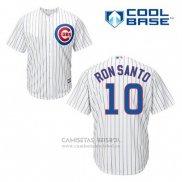 Camiseta Beisbol Hombre Chicago Cubs 10 Ron Santo Blanco Primera Cool Base