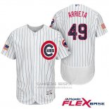 Camiseta Beisbol Hombre Chicago Cubs 2017 Estrellas y Rayas Cubs 49 Jake Arrieta Blanco Flex Base