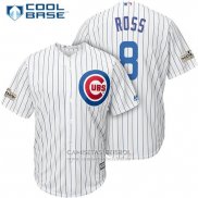 Camiseta Beisbol Hombre Chicago Cubs 2017 Postemporada 8 David Ross Blanco Cool Base