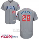 Camiseta Beisbol Hombre Chicago Cubs 28 Kyle Hendricks Gris Flex Base
