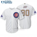 Camiseta Beisbol Hombre Chicago Cubs 30 Jon Jay Blanco Oro Cool Base