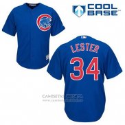 Camiseta Beisbol Hombre Chicago Cubs 34 Jon Lester Azul Alterno Cool Base