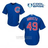 Camiseta Beisbol Hombre Chicago Cubs 49 Jake Arrieta Azul Alterno Cool Base