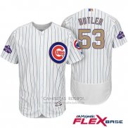 Camiseta Beisbol Hombre Chicago Cubs 53 Eddie Butler Blanco Oro Flex Base