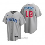 Camiseta Beisbol Hombre Chicago Cubs Frank Schwindel Replica Road Gris