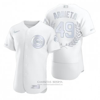 Camiseta Beisbol Hombre Chicago Cubs Jake Arrieta Award Collection NL Cy Young Blanco