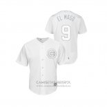 Camiseta Beisbol Hombre Chicago Cubs Javier Baez 2019 Players Weekend El Mago Replica Blanco