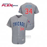 Camiseta Beisbol Hombre Chicago Cubs Jon Lester Flex Base Gris