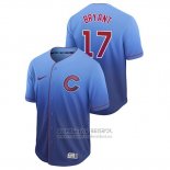Camiseta Beisbol Hombre Chicago Cubs Kris Bryant Fade Autentico Azul