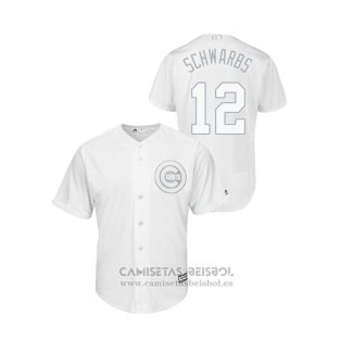 Camiseta Beisbol Hombre Chicago Cubs Kyle Schwarber 2019 Players Weekend Schwarbs Replica Blanco