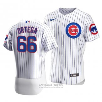 Camiseta Beisbol Hombre Chicago Cubs Rafael Ortega Autentico Primera Blanco