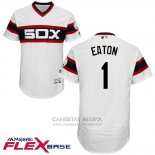 Camiseta Beisbol Hombre Chicago White Sox 1 Adam Eaton Blanco Autentico Collection Alterno Flex Base