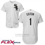 Camiseta Beisbol Hombre Chicago White Sox 1 Adam Eaton Blanco Autentico Collection Flex Base