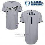 Camiseta Beisbol Hombre Chicago White Sox 1 Adam Eaton Gris Cool Base