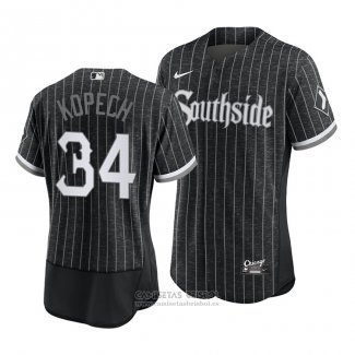 Camiseta Beisbol Hombre Chicago White Sox Michael Kopech 2021 City Connect Autentico Negro