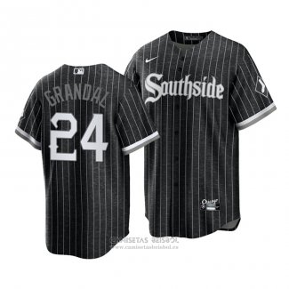 Camiseta Beisbol Hombre Chicago White Sox Yasmani Grandal 2021 City Connect Replica Negro