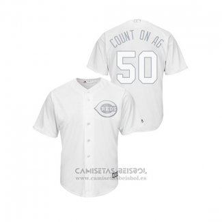 Camiseta Beisbol Hombre Cincinnati Reds Amir Garrett 2019 Players Weekend Count On Ag Replica Blanco