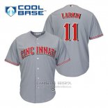 Camiseta Beisbol Hombre Cincinnati Reds Barry Larkin 11 Gris Cool Base