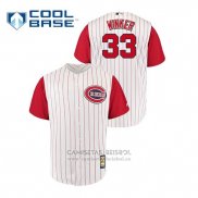 Camiseta Beisbol Hombre Cincinnati Reds Jesse Winker Throwback 1961 Cool Base Blanco Rojo