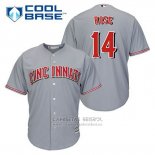 Camiseta Beisbol Hombre Cincinnati Reds Pete Rose 14 Gris Cool Base