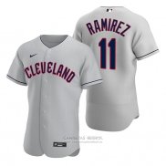 Camiseta Beisbol Hombre Cleveland Guardians Jose Ramirez Autentico Road Gris